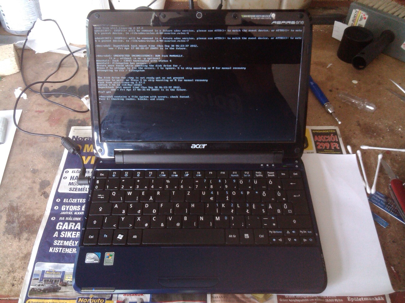 Netbook javítás:
kész!