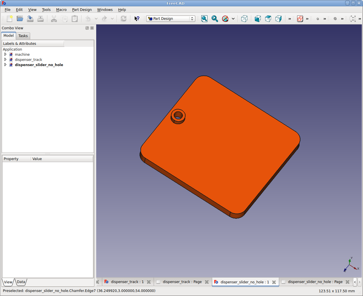 Csokoládé
adagoló automata alkatrész a tervezőprogramban (FreeCAD)
2.